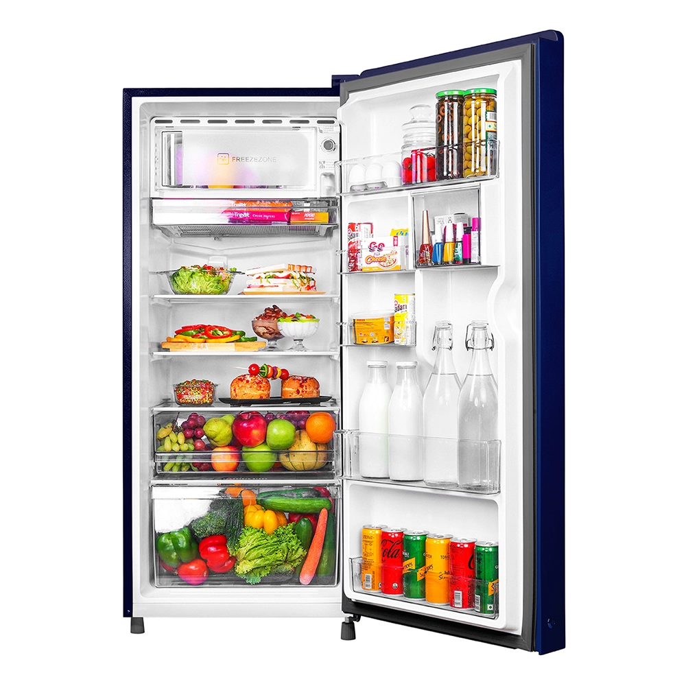 Haier 215L 3 Star Direct Cool Single Door Refrigerator with Toughened Glass Shelf comes in Glossy Marine Dahelia Finish HRD-2353CMD-P